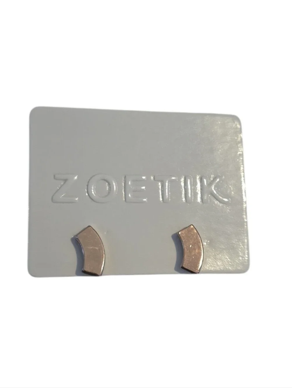 Rose Gold Curved Bar Stud Earrings